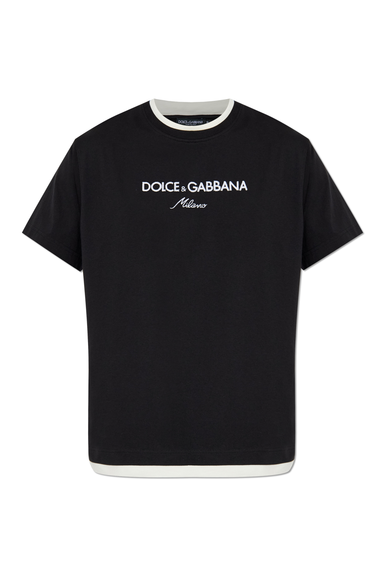 【新品タグ付き】Dolce&Gabbana カットソー Majolica-print poplin top with peplum detail in Multicolor